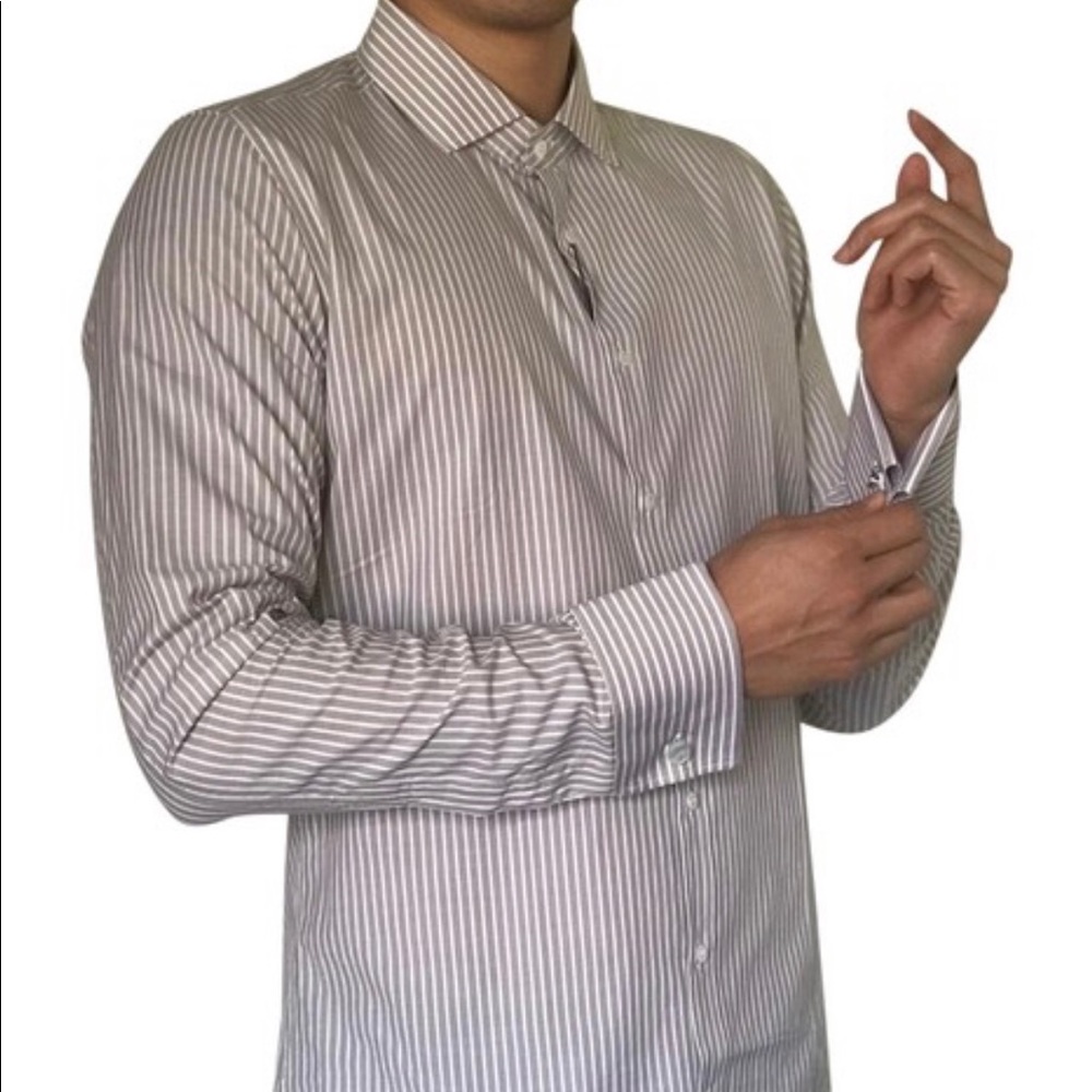 Gucci coloured rail stripe slim shirt size16.5